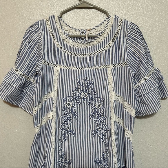 Free People Sunny Day Shirt Dress Ruffle Sleeves - Picture 9 of 12